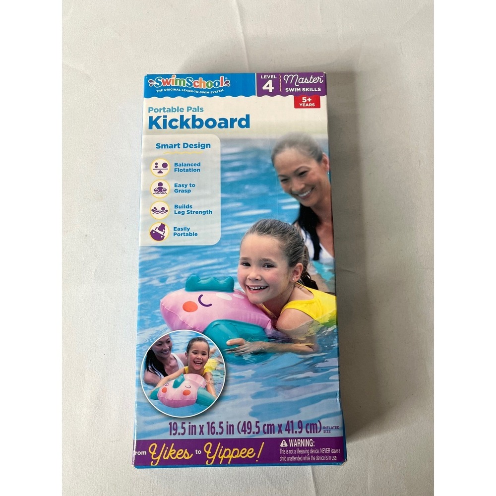 SwimSchool Portable Pals Kickboard Level 4 Master Swim Skills Kids Ages 5+